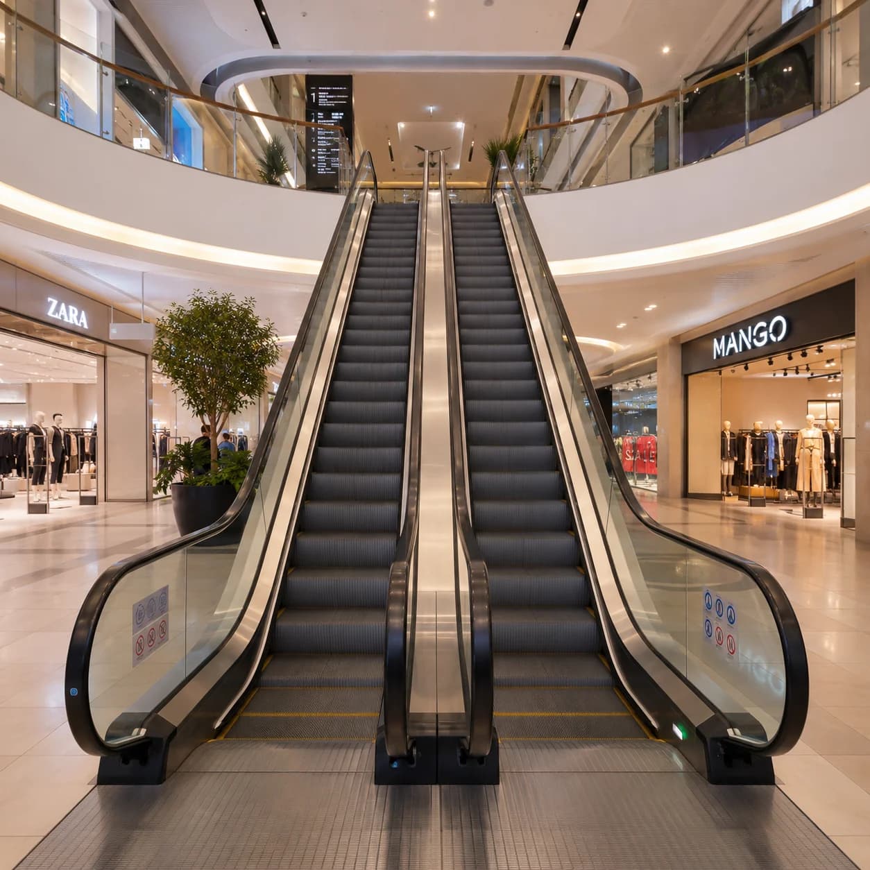 Omega Escalator in a high-footfall transit terminal