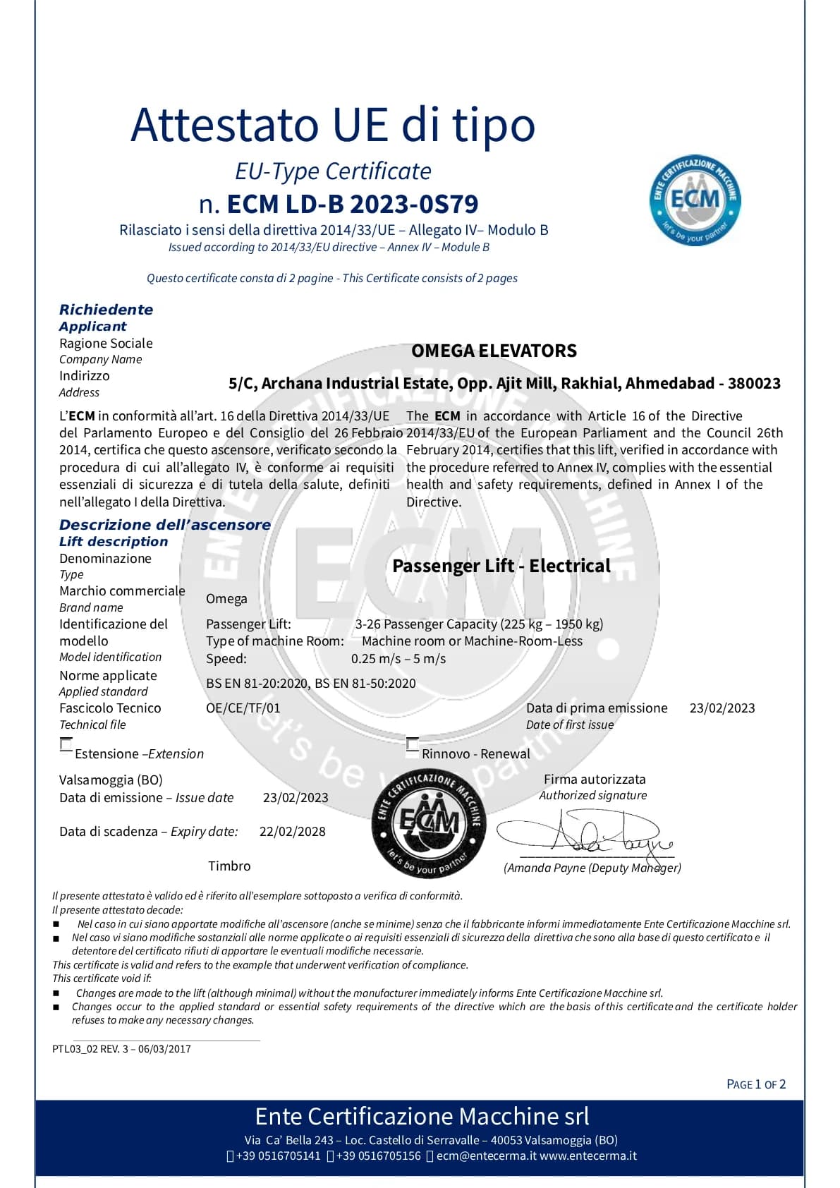 CE Certificate 2