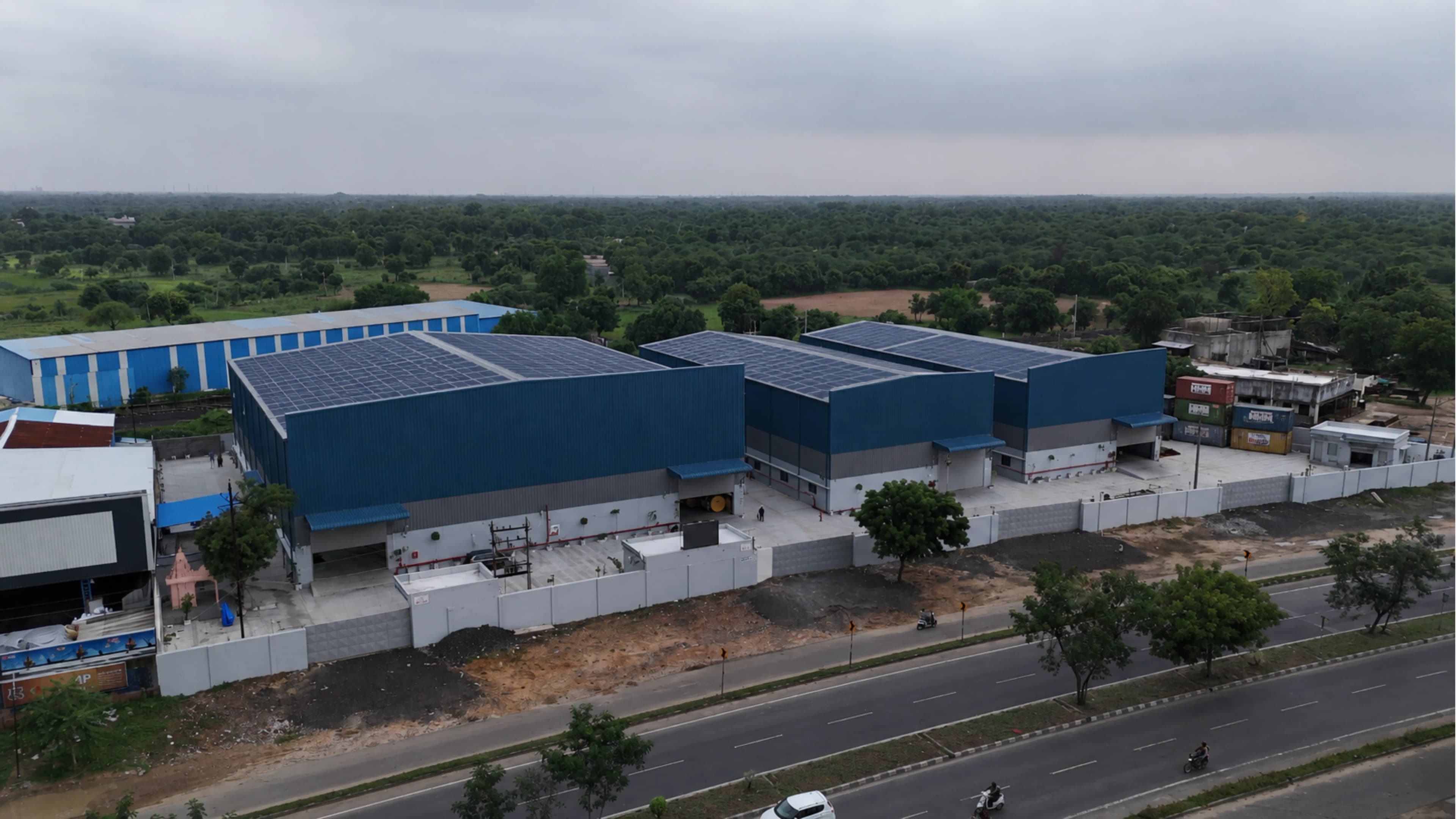 Solar Panels Factory Background