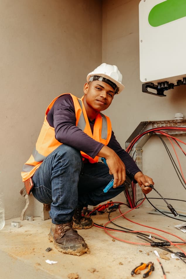 Worker sitting