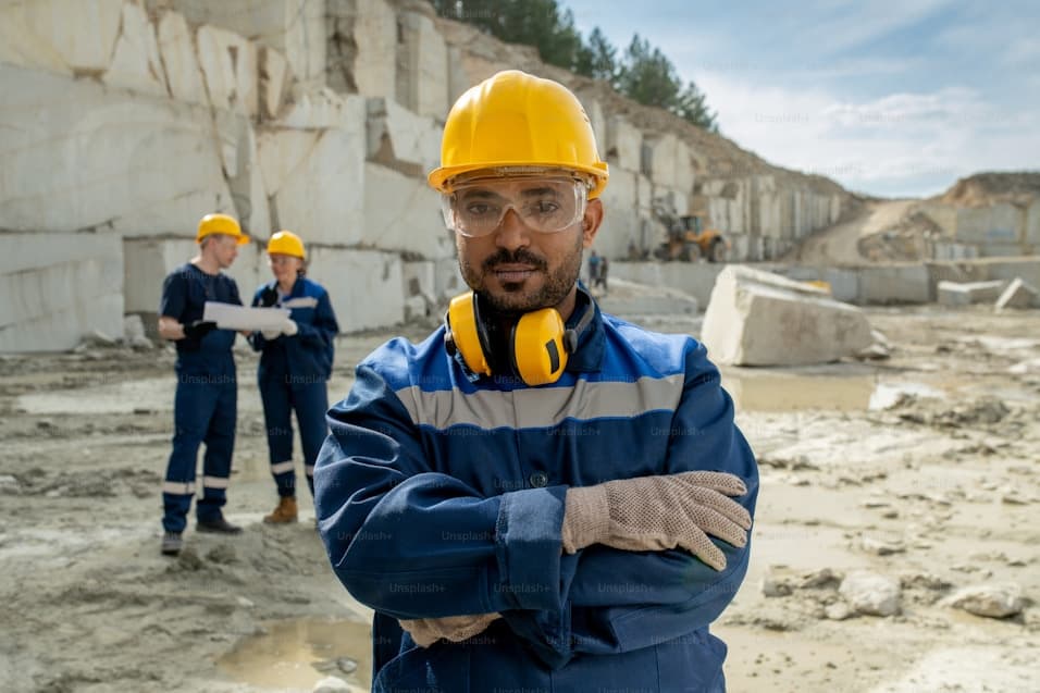 Miner in blue